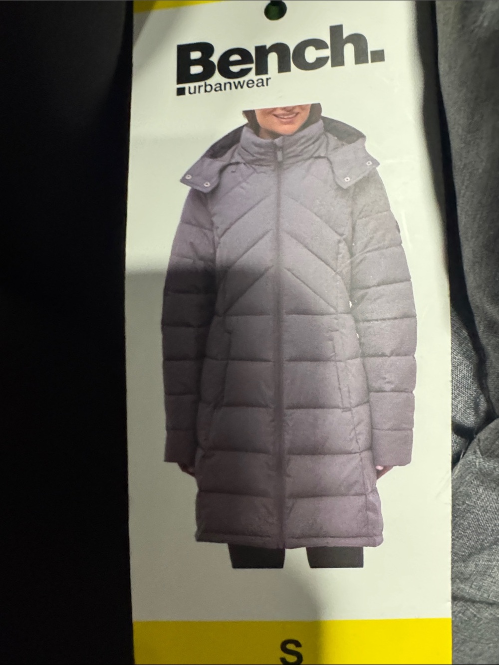 Bench Women’s Long Puffer Coat in Light Gray
